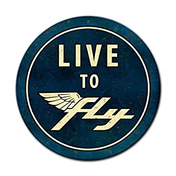 【中古】【輸入品・未使用】Live To Fly ヴィンテージメタルサイン 14 X 14 スチール製 ブリキなし