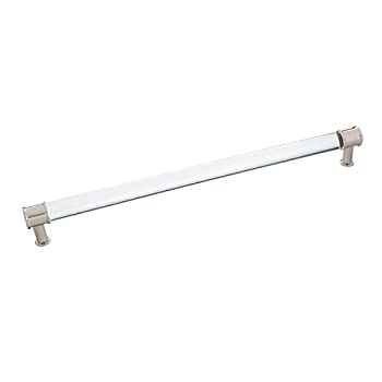 【中古】【輸入品・未使用】Hickory Hardware P3711-CASN ミッドウェイコレクションプル 中心間12インチ サテンニッケル仕上げ クリザアクリル