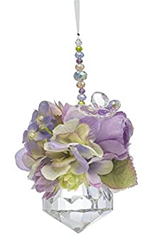 【中古】【輸入品・未使用】Ganz ウェディング ホーム デコレーション アクリル ラベンダー フローラル クリスタル ジュエル 4.5インチ オーナメント