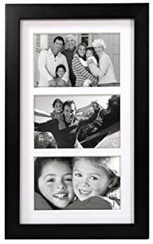 【中古】【輸入品・未使用】(4x6-3op, Black) - Malden International Designs Matted Linear Classic Wood Picture Frame, 3 Option, 3-4x6, Black