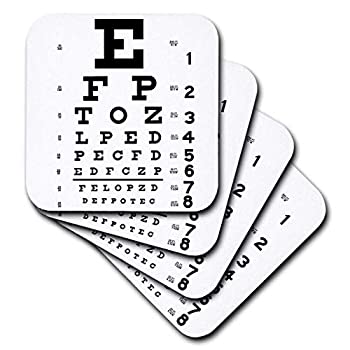 【中古】【輸入品・未使用】(set-of-8-Soft) - 3dRose Eye Chart Alphabet in black - Soft Coasters, Set of 8 (cst_110446_2)|スカイマーケットプラス