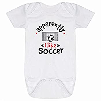 【中古】【輸入品・未使用】ChalkTalkSPORTS サッカーベビー&幼児用ワンジー | Apparenly, I Like Soccer。 US サイズ: Medium カラー: ホワイト｜スカイマーケットプラス