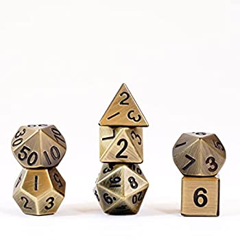 【中古】【輸入品・未使用】Metal Dice Polyhedral Set of 7 die (7) Antique Gold|スカイマーケットプラス
