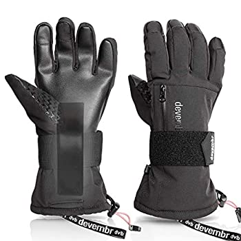 【中古】【輸入品・未使用】スキーグローブ スノボ グローブ スノボー防寒手袋 手首 サポーター 付き 防水 防寒 ゴーグル（ブラック、S）