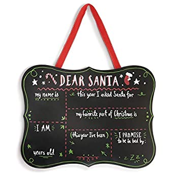 【中古】【輸入品・未使用】DEMDACO Dear Santa 黒板 ミッドナイトブラック 16 x 13 MDF 木製 ホリデー 装飾サイン｜スカイマーケットプラス