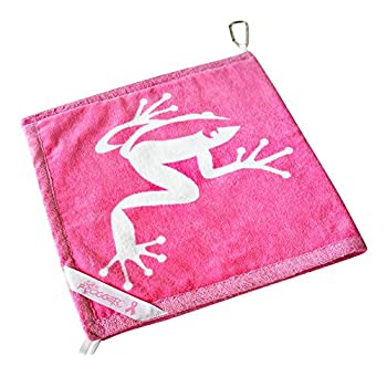 【中古】【輸入品・未使用】(Pink/White) - Pro Active Frogger Amphibian Bamboo Terry Wet and Dry Golf Towel (36cm x 36cm )