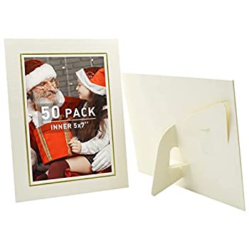 【中古】【輸入品・未使用】Golden State Art 段ボール製フォトイーゼルフレーム 50枚パック 5x7インチの写真用 アイボリー 5\