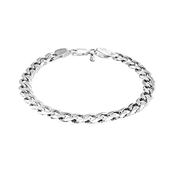 【中古】【輸入品・未使用】LeCalla Links スターリングシルバー ジュエリー 6.5mm カーブチェーンブレスレット メンズ (8/8.5/9インチ), 9 inches, シルバー, 不明