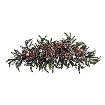 【中古】【輸入品・未使用】ほぼ自然Iced Pine Cone Swag、28?\"