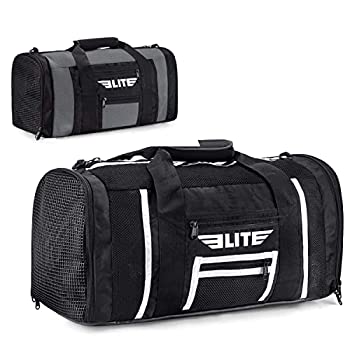 【中古】【輸入品・未使用】Elite Sports 通気性メッシュダッフルジムバッグ ブラック/ホワイト