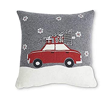 【中古】【インポート品・未当て嵌める】K\u0026K Interiors 53820A 15in グレーウールピロー 赤いこと鉄道車両付き添い人