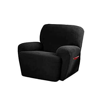 【中古】【インポート品・未当て嵌める】MAYTEX ピクセルウルトラソフトストレッチ 4ピースリクライニングアームチェア調度品覆いかぶせる 姿勢衣嚢付き添い人 Recliner 黒いこと 4300319