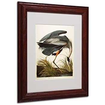 【中古】【輸入品・未使用】John James Audubon作 Great Blue Heron マットアートワーク 木製フレーム 11 x 14インチ