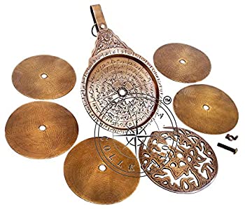 【中古】【インポート品・未当て嵌める】Hanzla Collection ヴィンテージ アンティーク 金管楽器 アストロラーベ 8in アラビア語 球 航する 九星家 暦