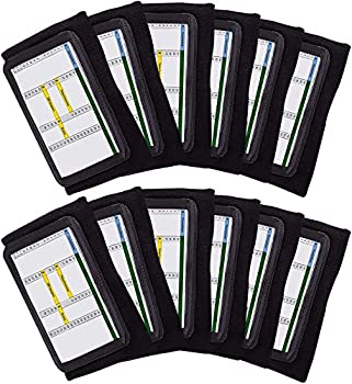 【中古】【輸入品・未使用】QB リストバンド - フットボール プレイブックリストバンド 3つのコンパートメント ブラック 大人用 | 12個パック