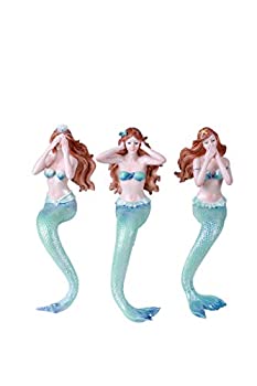 【中古】【輸入品・未使用】Pacific Giftware Under The Sea Ocean Hear See Speak no Evil Mermaids 樹脂製置物棚 シッター。