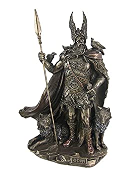 【中古】【輸入品・未使用】(Bronze) - 25cm Norse God - Odin Cold Cast Bronze Sculpture Figurine