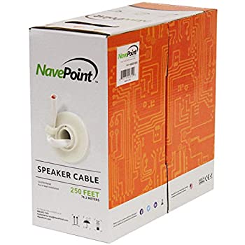 【中古】【インポート品・未当て嵌める】NavePoint 250フート ウォールオーディオスピーカーケーブル 導線 CL2 12/2 AWG ゲージ 2音楽監督 バルク白いこと TV・オーディオ・カメラ-AVケーブル