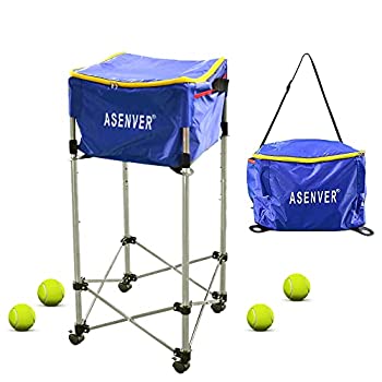 【中古】【輸入品・未使用】ASENVER テニスボールカート ボールホッパーバスケット 最大160個のボールを保持 テニスボール用｜スカイマーケットプラス
