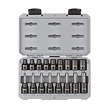 【中古】【輸入品・未使用】TEKTON 1/2 Inch Drive Torx \u0026 External Star Impact Socket Set, 17-Piece (T30-T70, E10-E24) | SKT25801 141［並行輸入］