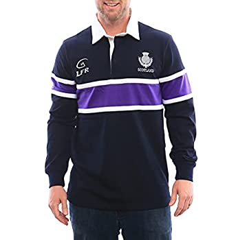 【中古】【インポート品・未当て嵌める】スコットランドThistle Long Sleeve Rugby Jersey US 大きさ: L 色つや: 青碧
