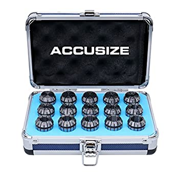 【中古】【インポート品・未当て嵌める】Accusize Industrial Tools - 1粍の16粍によるとメトリックERコレット2粍のER-25コレット15個/相応う揺るぎない軽銀ボックス席