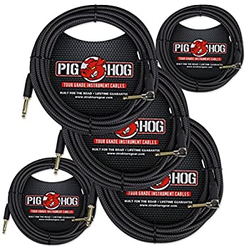 【中古】【輸入品・未使用】Pig Hog pch20bkrブラックWoven instrumentケーブル、20?ft右角度???5?- Pack｜スカイマーケットプラス