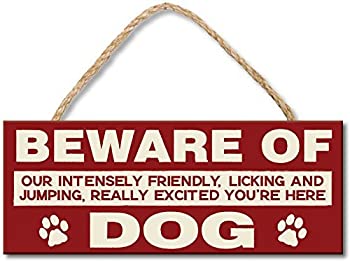 【中古】【輸入品・未使用】My Word Beware of Our Intensely Friendly Licking Wood Sign, 4 x 10' [並行輸入品]｜スカイマーケットプラス