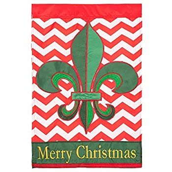 【中古】【輸入品・未使用】Merry Christmas Red and Green Chevron 18 x 13 Spun Polyester Outdoor Garden Flag [並行輸入品]画像