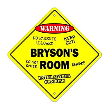 【中古】【輸入品・未使用】Bryson's Room Sign Crossing Zone Xing | Indoor/Outdoor | 12