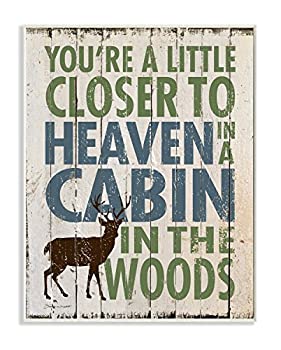 【中古】【輸入品・未使用】The Stupell Home Decor Collection Closer to Heaven In A Cabin Wall Plaque Art [並行輸入品]