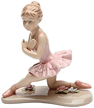 【中古】【輸入品・未使用】Cosmos Gifts 20863 Ballerina in Pink with Knee Down Ceramic Figurine, 4-1/2-Inch [並行輸入品]