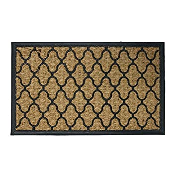 【中古】【輸入品・未使用】Rubber-Cal 'Harmonious Garden' Outdoor Coco Decorative Rubber Entry Mat, 18 x 30-Inch [並行輸入品]