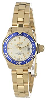 【中古】【輸入品・未使用】インヴィクタ Invicta Women's 14126 Pro Diver Gold Dial 18k Gold Ion-Plated Stainless Steel Watch [並行輸入品]