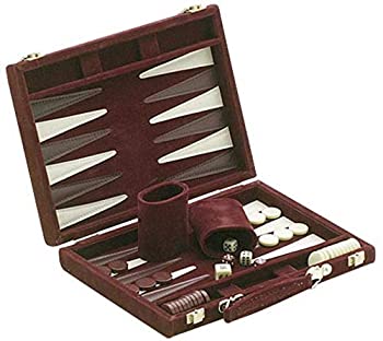 【中古】【輸入品・未使用】Suede Backgammon Set, Burgundy, 18' [並行輸入品]｜スカイマーケットプラス