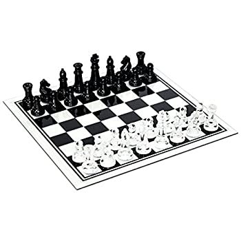 【中古】【輸入品・未使用】Black and Clear Glass Chess Set [並行輸入品]