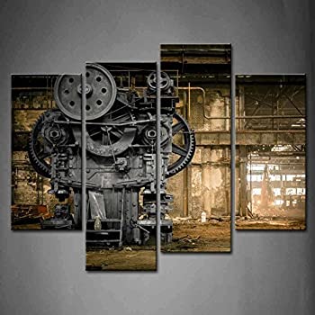 【中古】【輸入品・未使用】Firstwallart Wall Art Metallurgical Firm Waiting For A Demolition Machine Old Factory Painting Pictures Print On Canvas Architecture Th