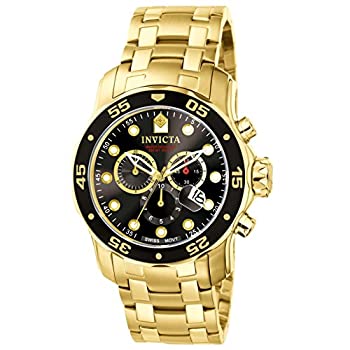 【中古】【輸入品・未使用】インヴィクタ Invicta Men's 0072 Pro Diver Collection Chronograph 18k Gold-Plated Watch [並行輸入品]