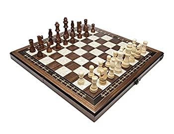 【中古】【輸入品・未使用】Tournament 4 Mosaic Board Game - Wooden Handmade Chess Set - 3,5 inch King - Brown 商品カテゴリー: ボードゲーム [並行輸入品]