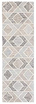 【中古】【インポート品・未当て嵌める】Safavieh Precious Collection PRE219M Handmade Wool Runner, 2フィート 6 inch x 8フィート, Blue/Beige 商いもの範疇: 引っ敷き 引っ敷き [並行輸入品]