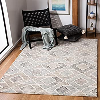 【中古】【インポート品・未当て嵌める】Safavieh Precious Collection PRE219M Handmade Wool Area Rug, 4フィート x 6フィート, Blue/Beige 商いもの科目: 引っ敷き 引っ敷き [並行輸入品]