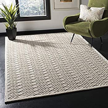 【中古】【インポート品・未当て嵌める】Safavieh Trace Collection TRC211F Handmade Wool Area Rug, 4フィート x 6フィート, Grey/Black 商いもの科目: 引っ敷き 引っ敷き [並行輸入品]