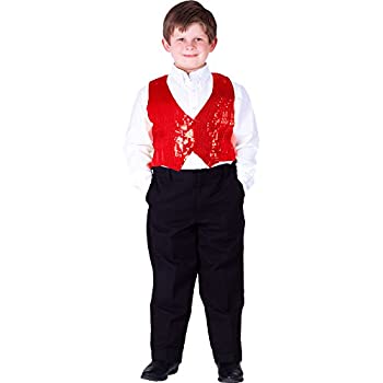 【中古】【輸入品・未使用】Kids Red Sequin Vest - Size Extra Large by Dress Up America