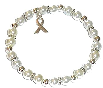 【中古】【輸入品・未使用】Hidden Hollow Beads がん啓発 6mm ビーズ ストレッチブレスレット サポートを示す 募金活動 梱包