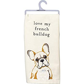 【中古】【輸入品・未使用】Primitives by Kathy ディッシュタオル Love My French Bulldog