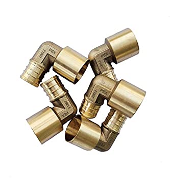 【中古】【インポート品・未当て嵌める】(5容器に並べる) EFIELD PEX 3/4in x 3/4in 刃針 汗水 90度 エルボ 銅アダプタ (銅熱電子管の上に) 金管楽器クリンプあと取り 鉛無償性 5ピー