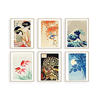 【中古】【輸入品・未使用】Haus and Hues アジアアートプリント 日本アート 壁装飾 - 日本のウォールアート 日本ポスター & 日本絵画 | 北斎絵画 波ポスター 日本の写真 フ