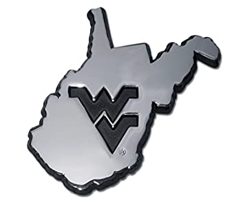 【中古】【インポート品・未当て嵌める】West Virginia University Mountaineers NCAA College Debossed\"物質の状態小間絵\""クロムメッキプレミアムメタル車トラックオートバイエンブレム"