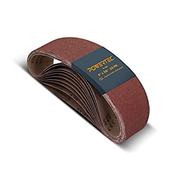 【中古】【輸入品・未使用】POWERTEC 110630 60グリット酸化アルミニウムサンディングベルト(10パック)、4"×36"|スカイマーケットプラス