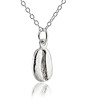 【中古】【輸入品・未使用】Sterling Silver 3D Coffee Bean Charm Pendant Necklace, 18\